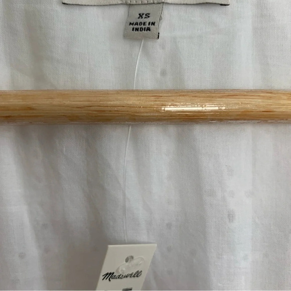 Madewell Button Front V-Neck Mini Dress White - Picture 7 of 7